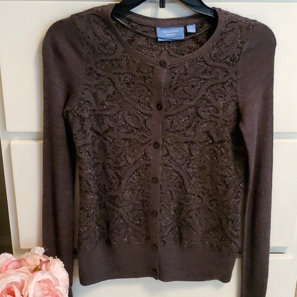 Vera Wang Sparkling Silver Grey cardigan - Picture 7 of 14